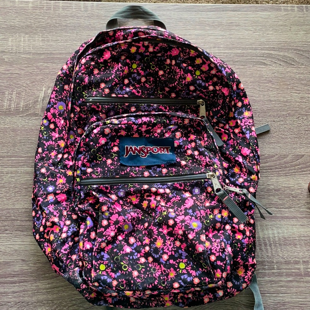 Jansport pink floral bag